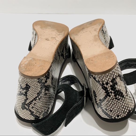ANDRE ANIMAL PRINT SUEDE PLATFORM SANDALS - Picture 7 of 16